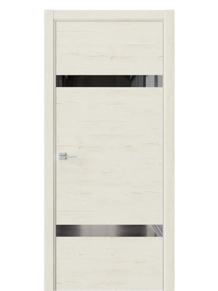 Двери WestStyle  "IN 3" Дуб Джентл /Зеркало графит /алюм.кромка ДО