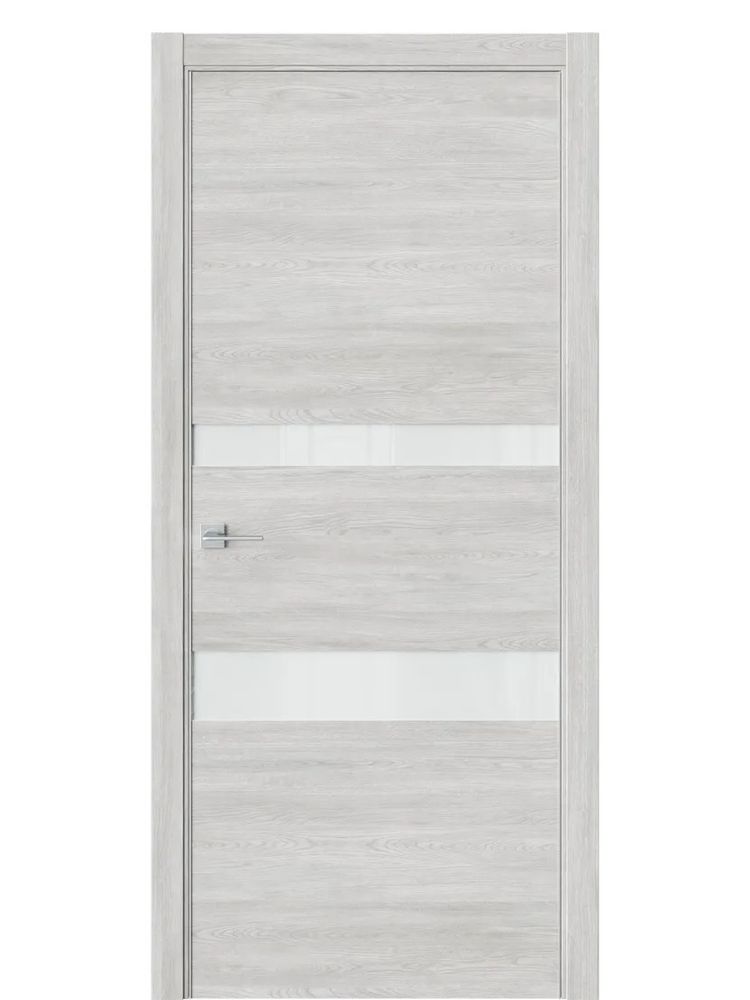Двери WestStyle  "IN 16" Дуб Оксфорд /Белое Lacobel /алюм.кромка  ДО