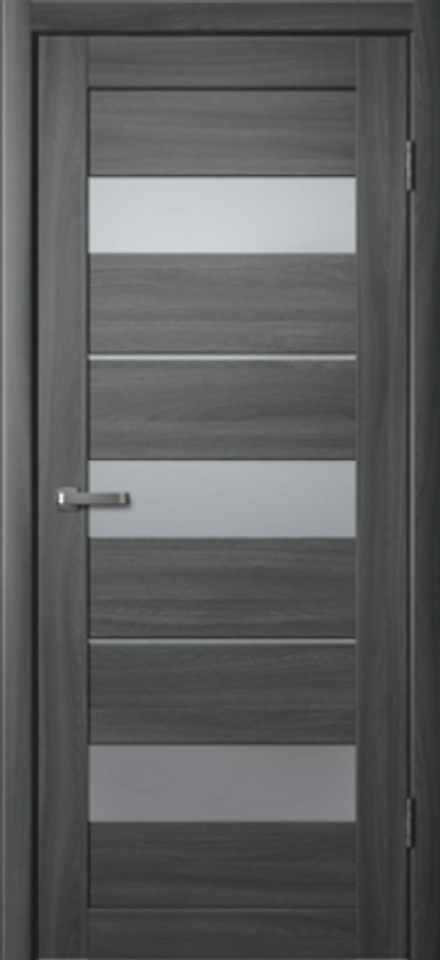 Межкомнатные двери La Stella 200 Ясень графит/Черное стекло/Зеркало ДО