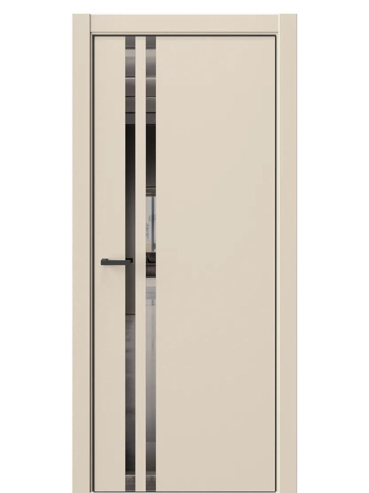 Двери WestStyle  "IN 37" Лазурный Песок /Зеркало графит /алюм.кромка  ДО