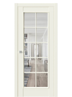 Двери WestStyle En 2 Emlayer бежевый / Прозрачное стекло  ДО