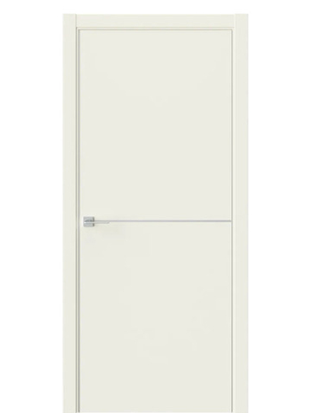 Двери WestStyle  "IN 39" EmLayer Бежевый /алюм.кромка  ДГ