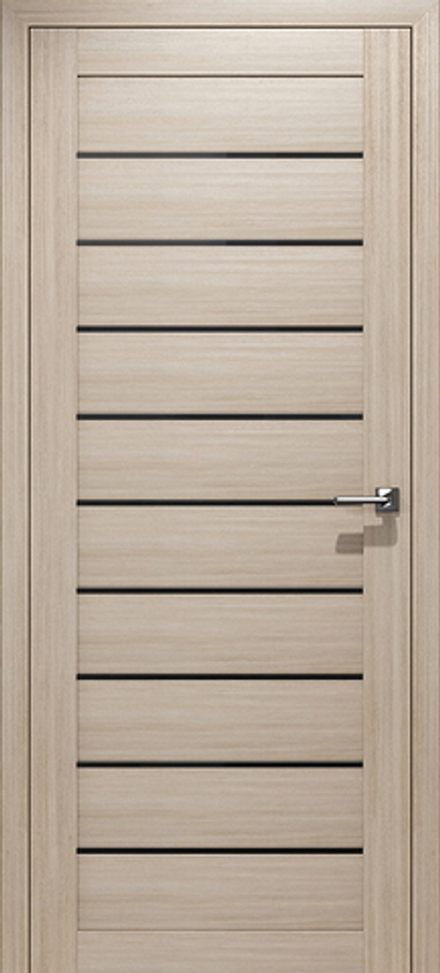 Межкомнатные двери ВОСХОД "АЛЬФА" Амурская лиственница черное стекло ДО