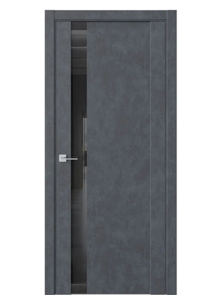 Двери WestStyle F28 Бетон маренго /Чёрное Lacobel  ДО