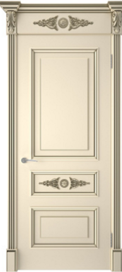 Межкомнатные двери INTERNE DOORS "КАРДИНАЛ" Багет (ДГ) Слоновая кость эмаль/патина шампань