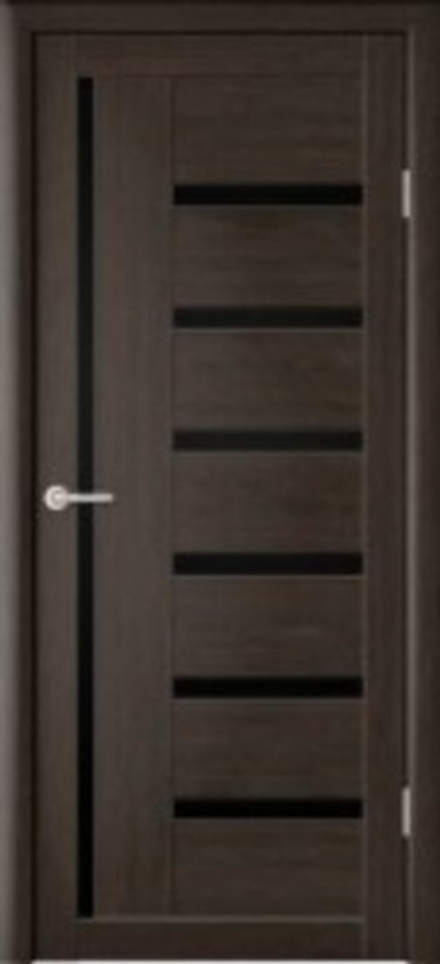 Межкомнатные двери ALBERO "Мадрид" Темный Кипарис (ДО) Черный акрилат
