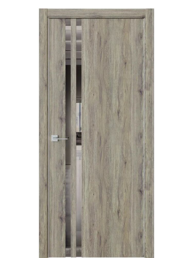 Двери WestStyle  "IN 37" Дуб Эссе /Зеркало графит /алюм.кромка  ДО