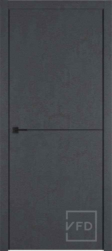Межкомнатные двери ВФД &quot;URBAN 1&quot; JET LOFT/BLACK MOULD/BE (черный молдинг/черная кромка)