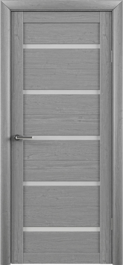 Межкомнатные двери ALBERO "Т-2" Ясень Дымчатый (ДО) Матовое белое