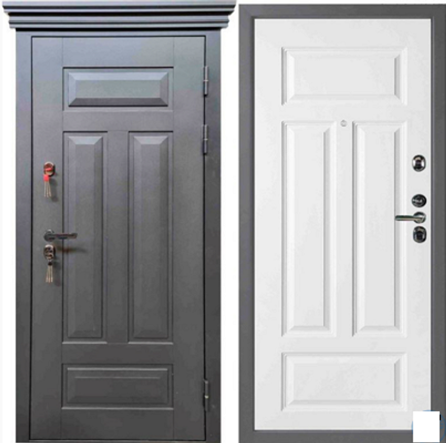 СЕЙФ-ДВЕРИ ЦЕФЕЙ 5-ТЕРМО RAL 7035+Муар SHARA NIGHT/Софт графит 254