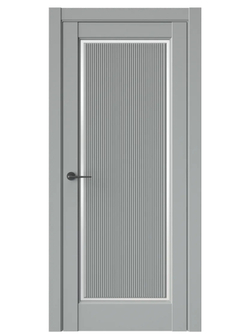 Двери WestStyle  LVT 1 FL Серая Гавань/ Белое Сатинат ДО