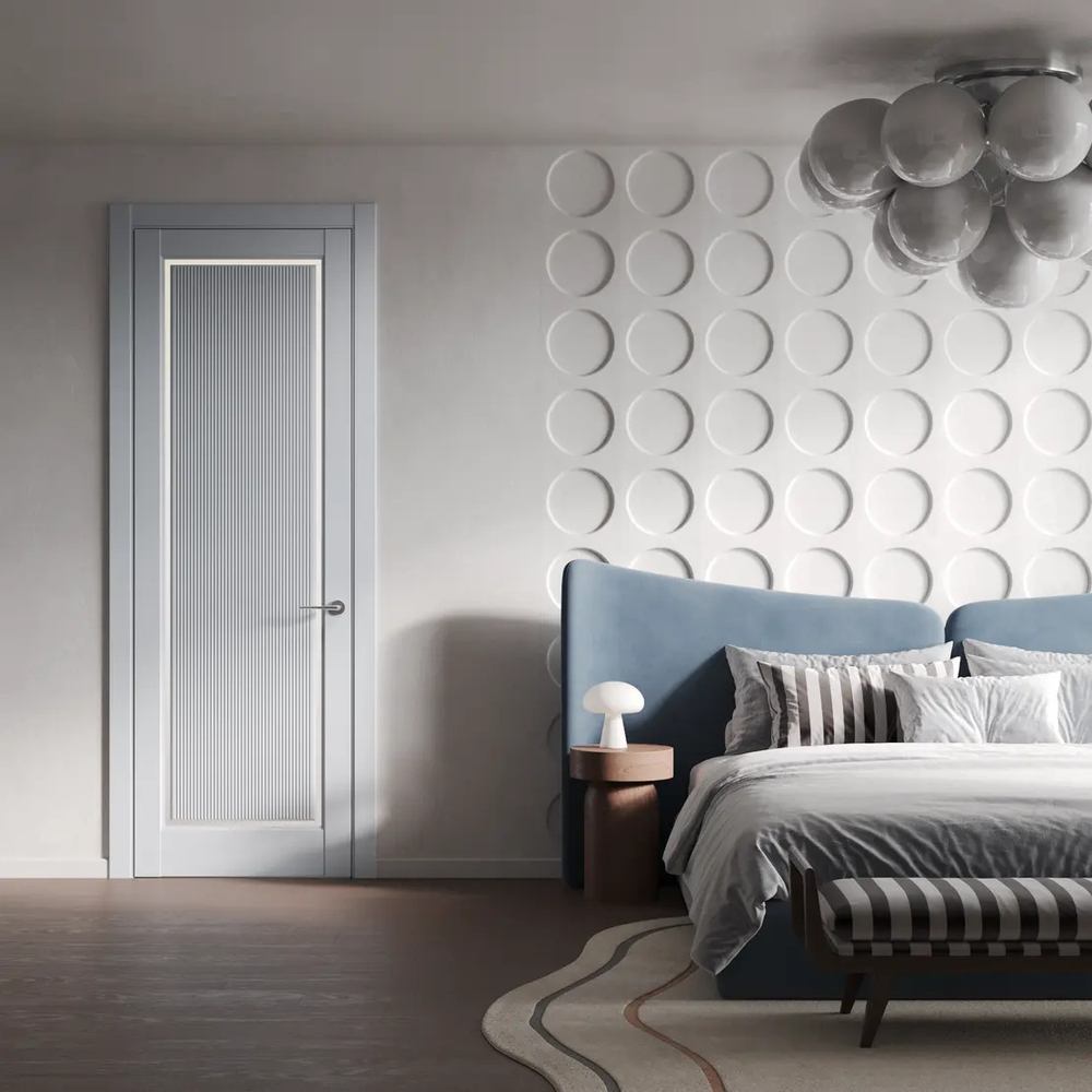 Двери WestStyle  LVT 1 FL Песчаный Рай/ Белое Сатинат ДО