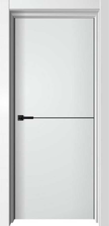 Межкомнатные двери LIDMAN Лайника 1 Вайт/черный молдинг,кромка алюминий с 2-х сторон ДГ