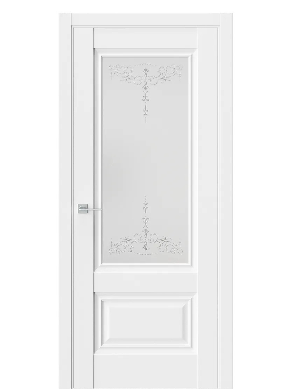 Двери WestStyle  "Ch 8"  Emlayer белый/ белое сатинат ДО