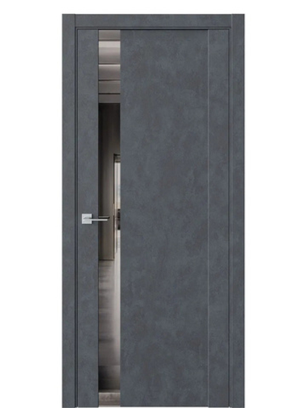 Двери WestStyle F28 Бетон маренго /Зеркало графит  ДО