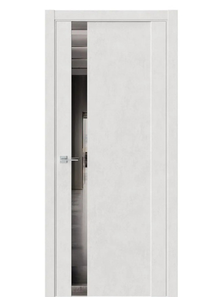 Двери WestStyle F28 Бетон лайт /Зеркало графит  ДО