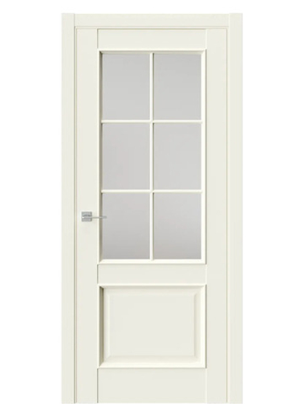 Двери WestStyle En 6 Emlayer бежевый / Белое Сатинат  ДО