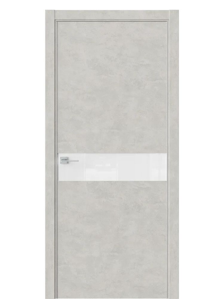 Двери WestStyle  "IN 1" Бетон Смоки /Аляска Lacobel /алюм.кромка ДО