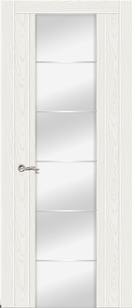 Межкомнатные двери СИТИДОРС "ВИКОНТ" Ясень белый/Зеркало+гравировка(ДО)