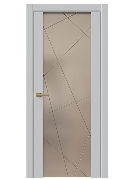 Двери WestStyle Е7  Агатовое сияние/ Зеркало сатин бронза/ Гравировка Prime 1 ДО