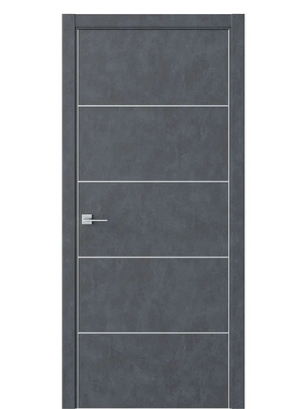 Двери WestStyle  "IN 27" Бетон Маренго /алюм.кромка ДГ