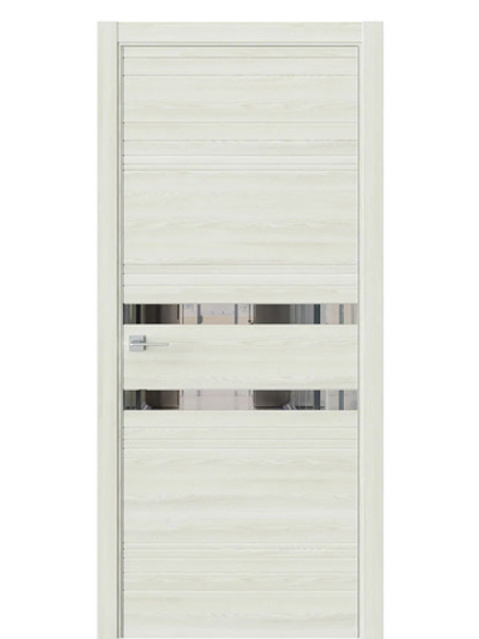 Двери WestStyle  "IN 13" Клен Крем /Зеркало Графит /алюм.кромка  ДО