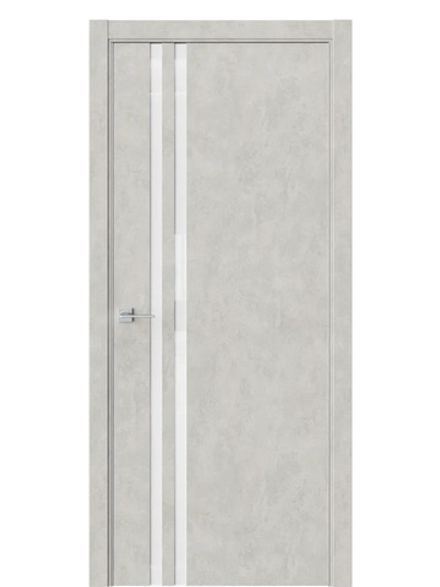 Двери WestStyle  "IN 37" Бетон Смоки /Аляска Lacobel /алюм.кромка ДО