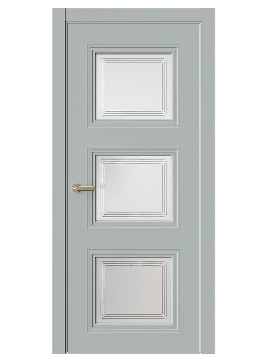 Двери WestStyle  Monte 6 Платиновый Дым /Белое Сатинат ДО