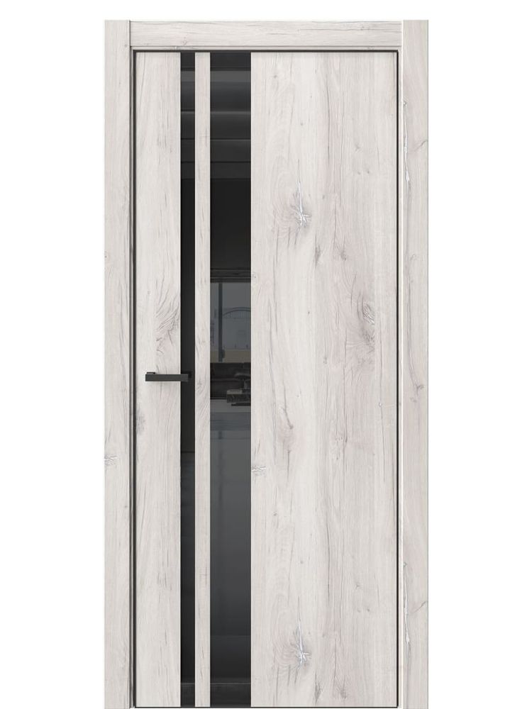 Двери WestStyle  "IN 38" Дуб Джуно /Чёрное Lacobel /алюм.кромка  ДО