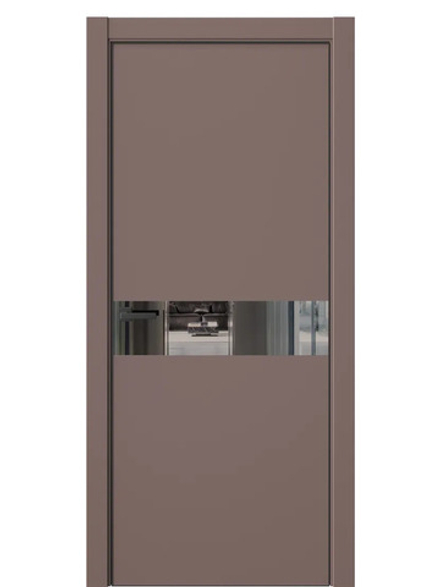 ДВЕРИ WestStyle  "IN 1" Милкшейк /Зеркало графит /алюм.кромка  ДО