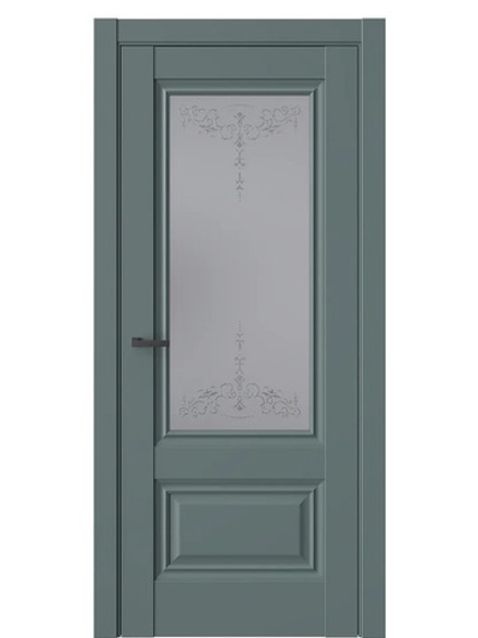 Двери WestStyle  "Ch 8"  Нефритовый сад/ графит сатинат ДО
