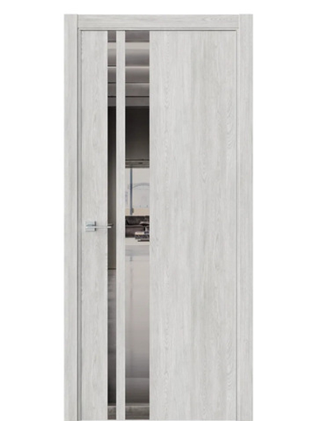 Двери WestStyle  "IN 38" Дуб Оксфорд /Зеркало графит /алюм.кромка  ДО