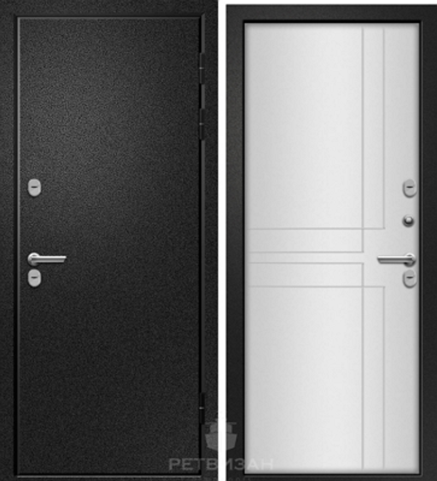 СЕЙФ-ДВЕРИ ВЕСТА-ТЕРМО Букле черный/Софт айс