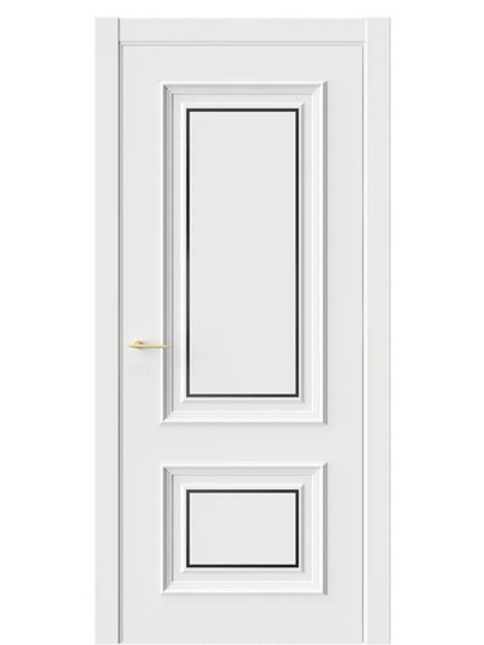 Двери WestStyle  "Брюгге 3М" RAL Тон белый молдинг черный ДГ