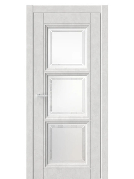 Двери WestStyle  Demiss 6  Бетон Лайт / белое сатинат ДО