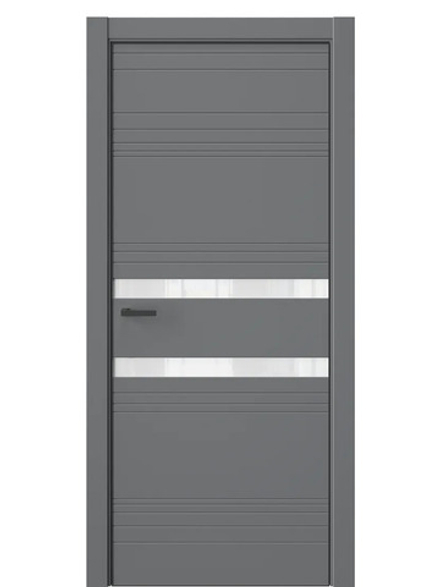 Двери WestStyle  "IN 13" Альпийская Ночь /Аляска Lacobel /алюм.кромка ДО