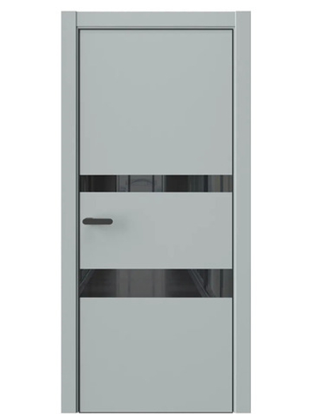 Двери WestStyle  "IN 16" Платиновый Дым /Чёрное Lacobel /алюм.кромка  ДО