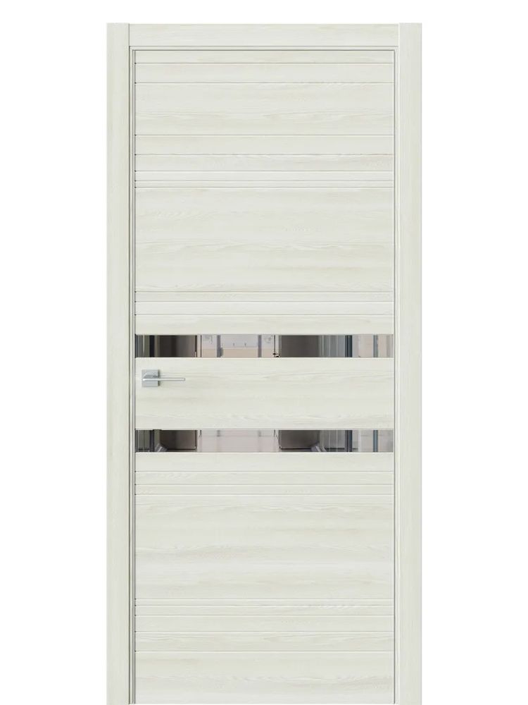 Двери WestStyle  &quot;IN 13&quot; Клен Крем /Зеркало Графит /алюм.кромка  ДО