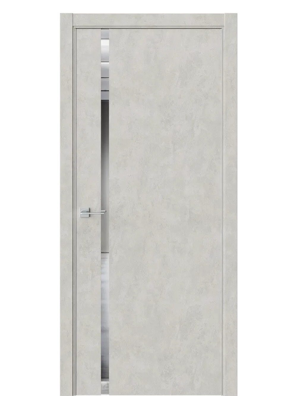 Двери WestStyle  "IN 36" Бетон Смоки /Зеркало /алюм.кромка ДО