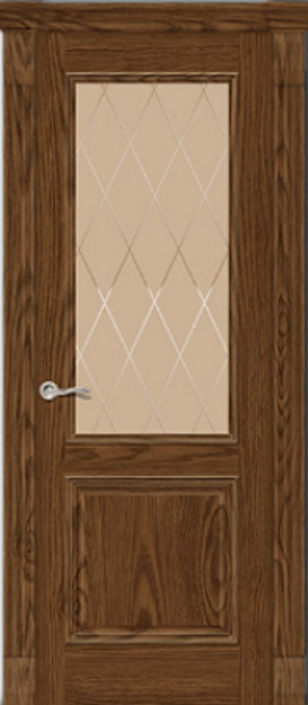 Межкомнатные двери СИТИДОРС "ЛУВР" Дуб миндаль/"Онтарио"/Бронза (ДО)