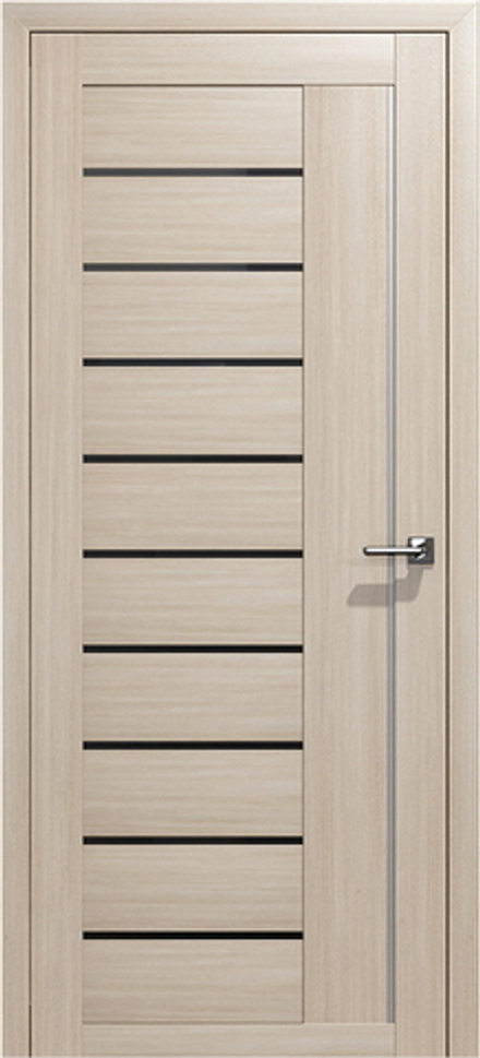 Межкомнатные двери ВОСХОД "БЕТА" Амурская лиственница черное стекло ДО