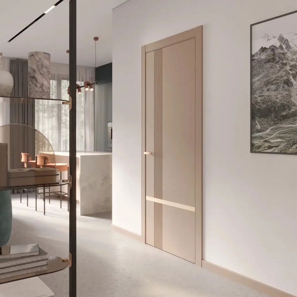 Двери WestStyle  "IN Miavi M" Белая Вуаль /молдинг /алюм.кромка  ДГ