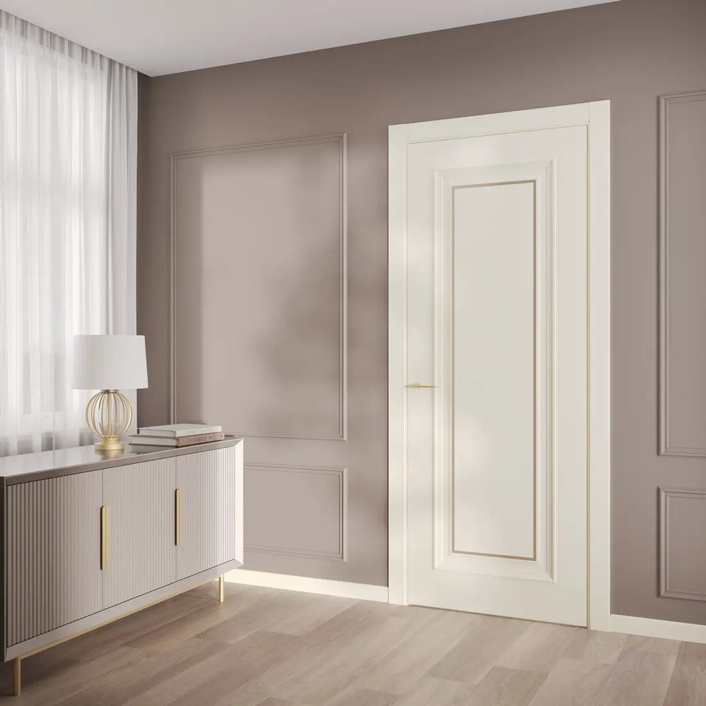 Двери WestStyle  "Брюгге 1М" RAL Тон серый молдинг черный ДГ