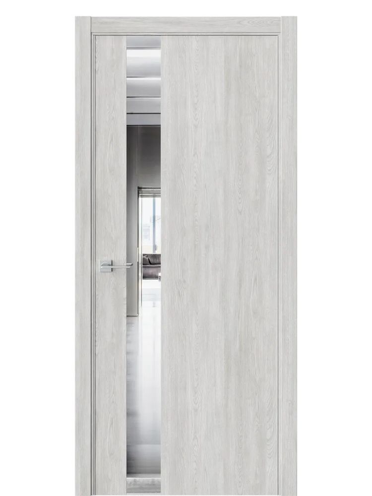 Двери WestStyle  "IN 2" Дуб Оксфорд /Зеркало /алюм.кромка  ДО