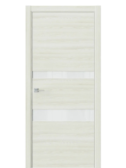 Двери WestStyle  "IN 16" Клен Крем /Белое Lacobel /алюм.кромка  ДО