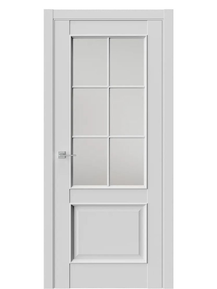 Двери WestStyle En 6 Emlayer серый / Белое Сатинат  ДО