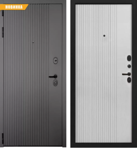 Сейф-дверь страж  "3к-вертикаль" черный муар софт/силк сноу