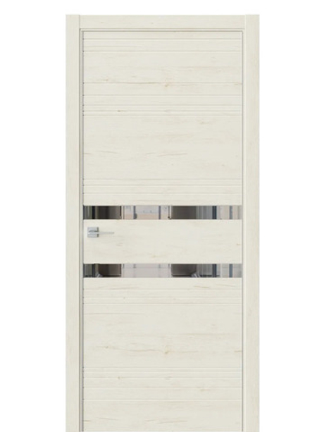 Двери WestStyle  "IN 13" Дуб Джентл /Зеркало Графит /алюм.кромка ДО