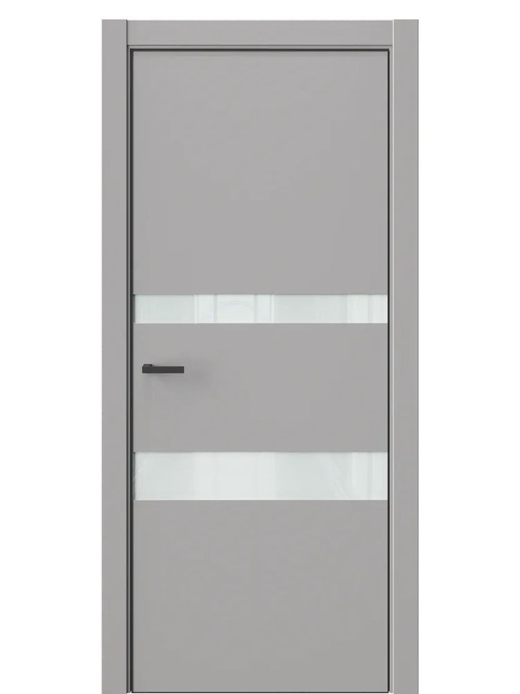 Двери WestStyle  "IN 16" Макиато /Белое Lacobel /алюм.кромка  ДО