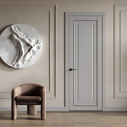 Двери WestStyle HR1 F Emlayer белый /молдинг черный  ДГ